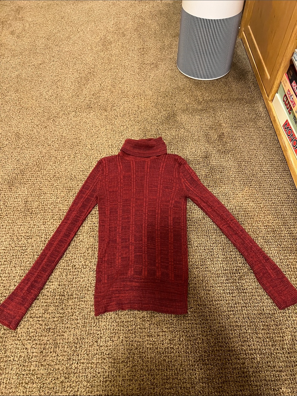 GNW Burgundy Ribbed Turtleneck Sweater